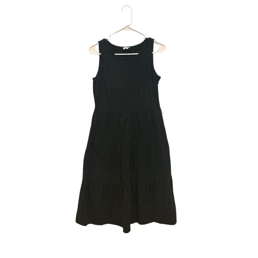 J Crew Womens Cotton Gauze Tiered Maxi Dress Sz 2 Preppy Black Fall Boho Casual
